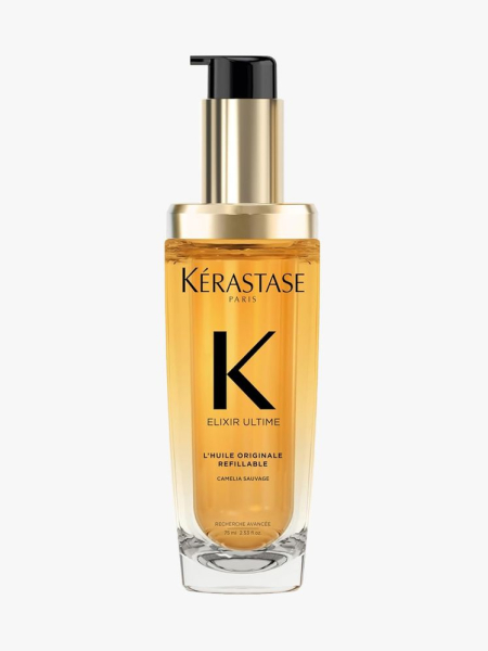 Kérastase Elixir Ultime Hair Oil in branded component on a light gray background